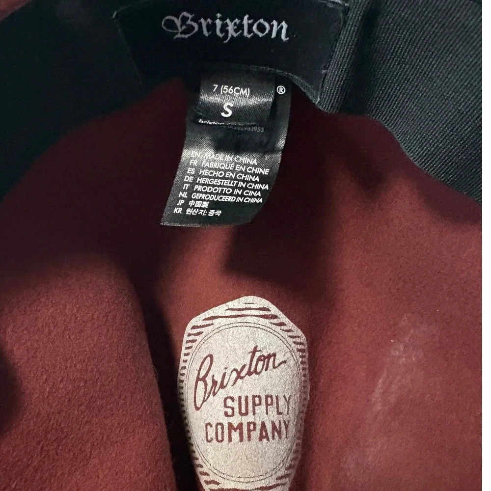 Brixton Wide Brim Wool Felt Fedora Hat Rust Burnt Orange Boho Size Small 56cm